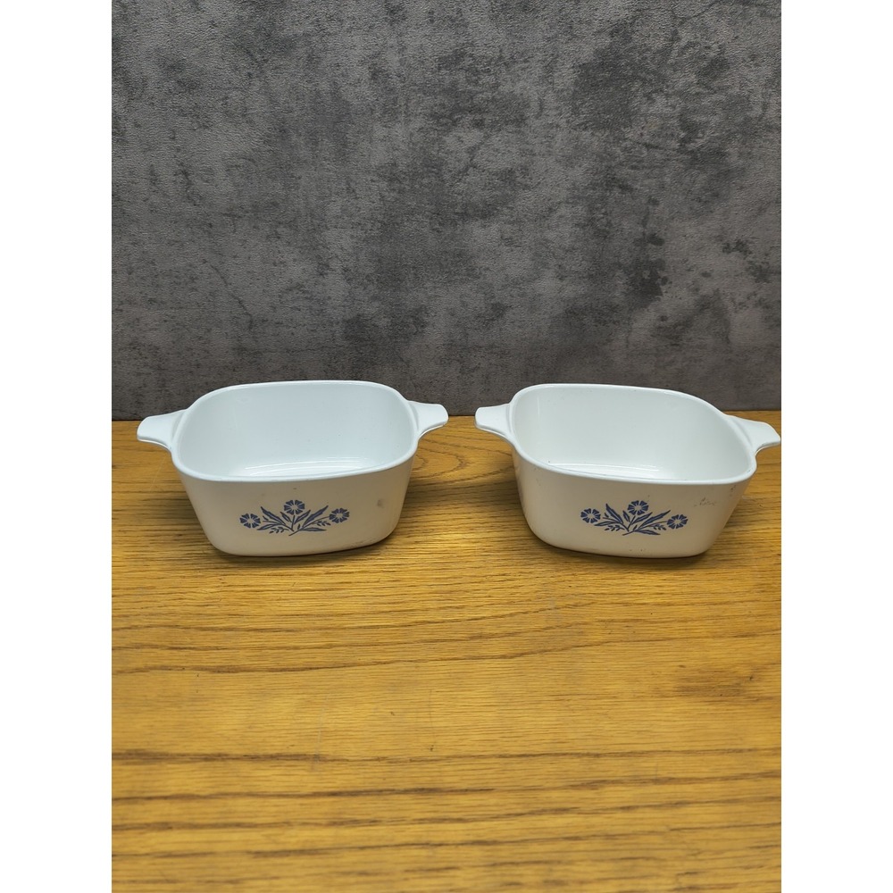 Lot Of 2 Corning Ware Blue Cornflower 22 oz Single Casserole Dish P-43-B -NO LID